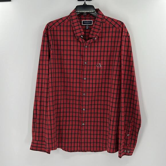 Club Room Men's Slim Fit Long Sleeve Button Front Shirt - Red Plaid - XL - NWT - Picture 2 of 4